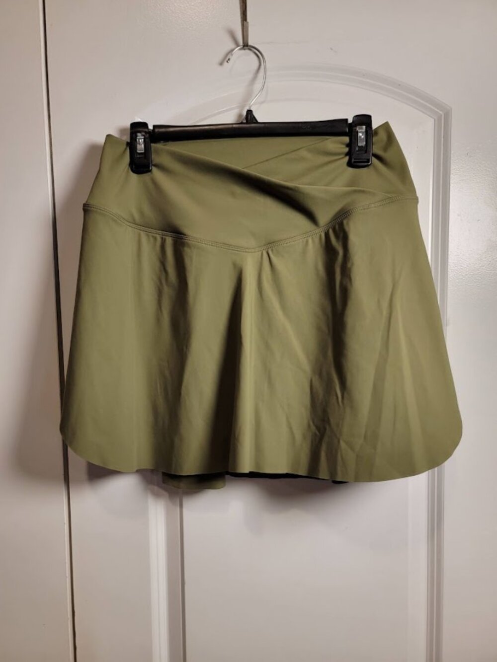 Halara Olive Green Skort Size Large Long Built-In Shorts Stretch NWT